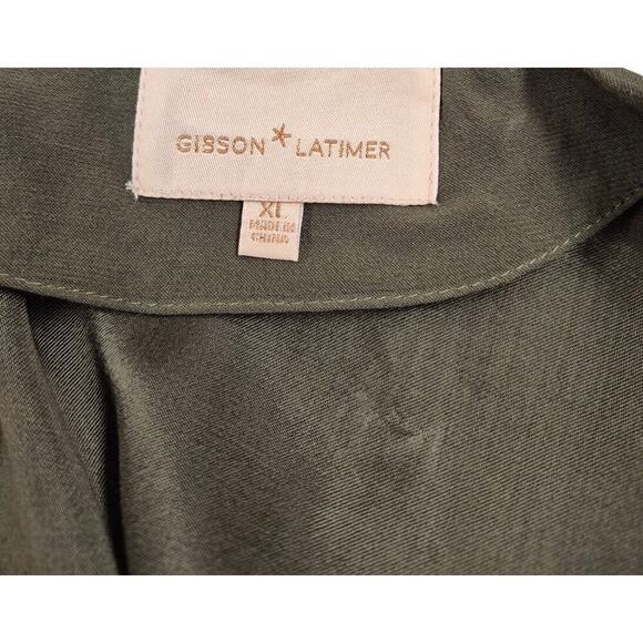 Gibson Latimer Brown Embroidered Light Robe Coat Topper Open Front  Sz XL - Picture 5 of 5